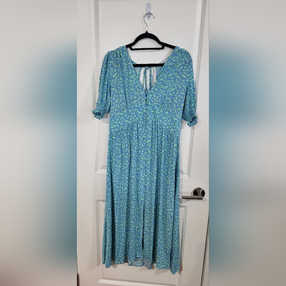 Mango Floral Midi dress Size Large - Picture 6 of 10